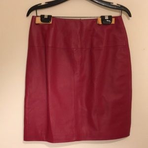 Petite Red Leather Suit